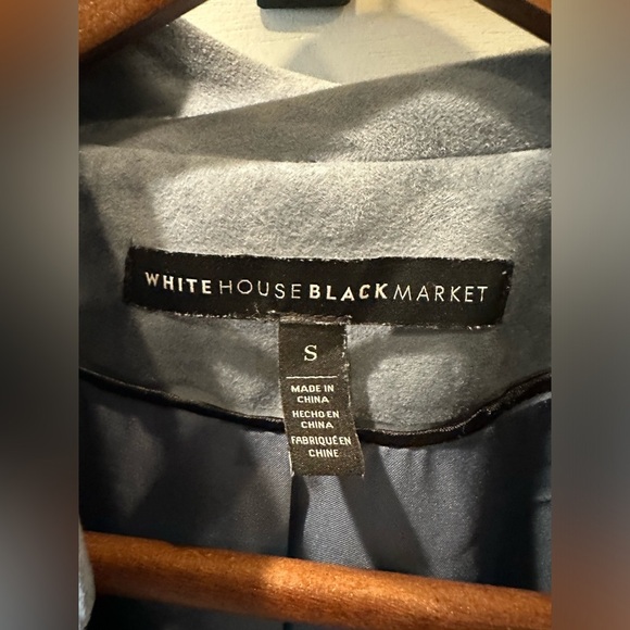 WHBM Light Blue Open Drape Front Suede Jacket- size Small - Picture 2 of 5